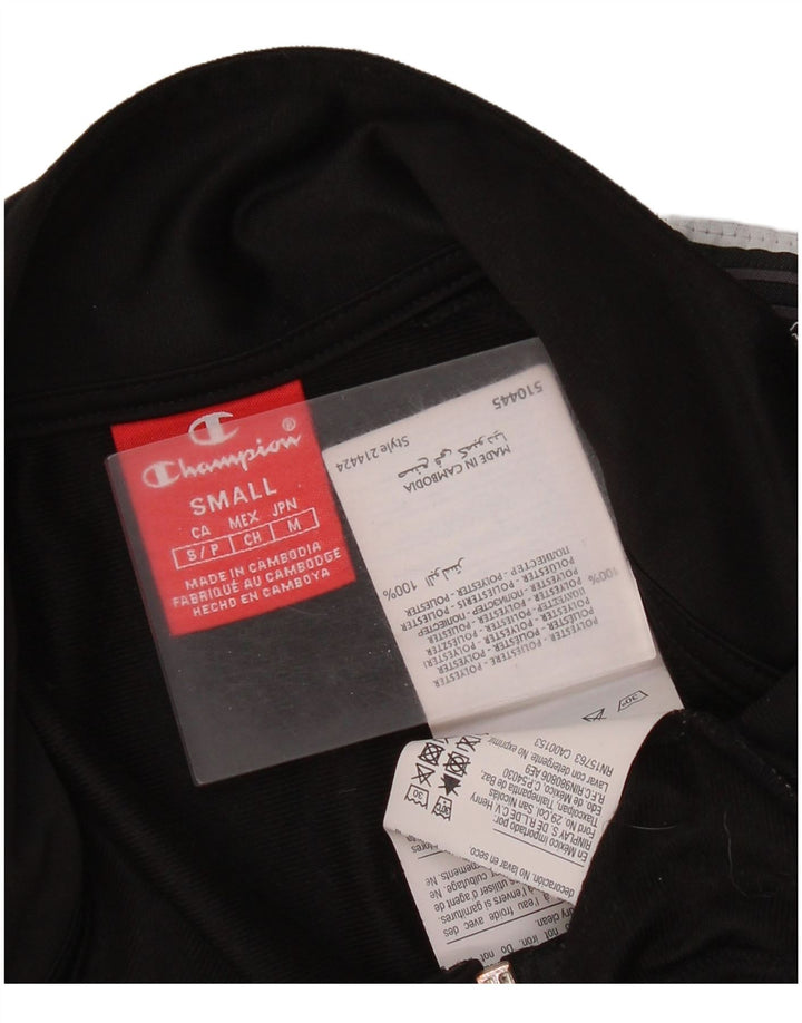 Champion Mens Graphic Chándal Top Chaqueta Pequeña Poliéster Negro