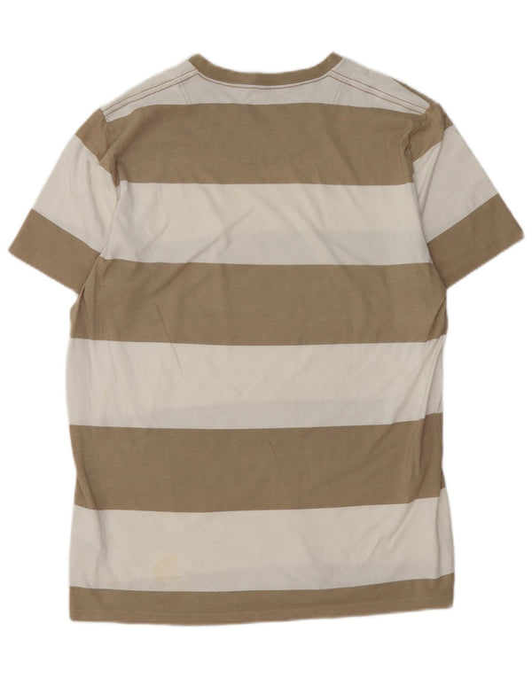 Camiseta Hollister Hombre Top Algodón A Rayas Marrón Medio
