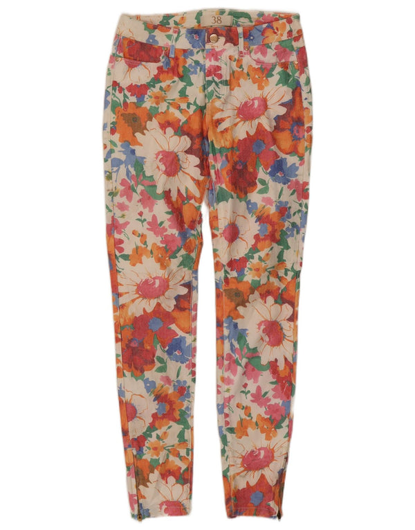 Zara Vaqueros pitillo para mujer EU 38 Small W28 L28 Algodón floral multicolor