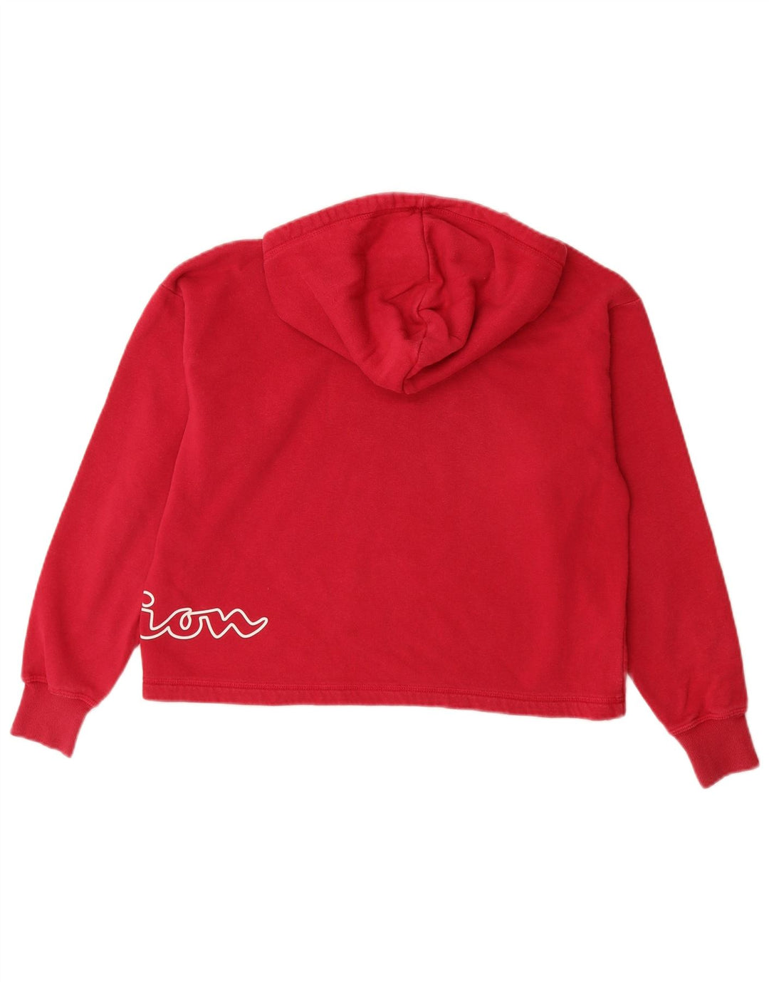Champion Sudadera con capucha para mujer con gráfico de corte extragrande, talla 10, color rojo