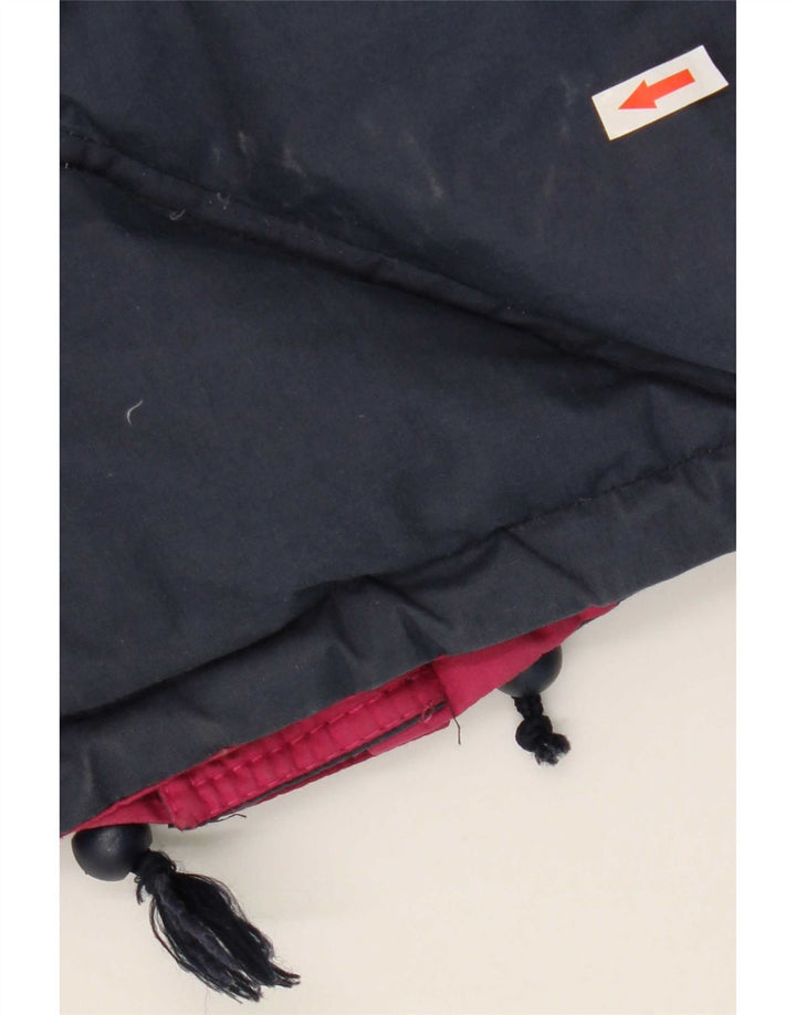 Vintage hombres acolchado reversible chaqueta de esquí Reino Unido 40 poliéster rosa grande