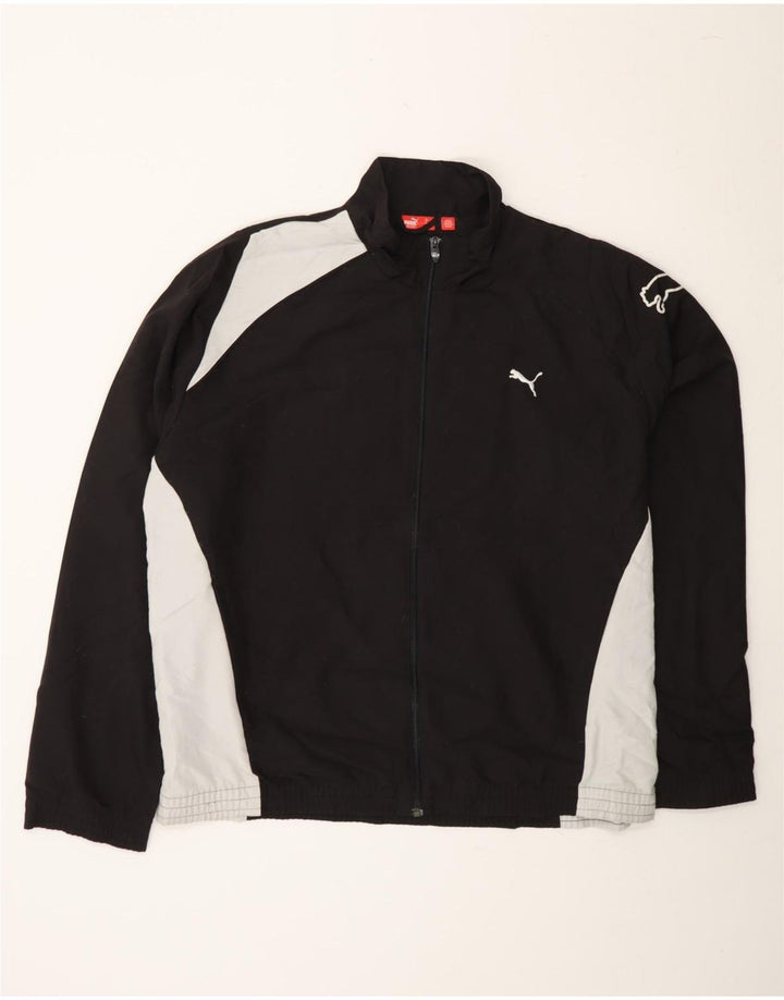 PUMA Mens Graphic Tracksuit Top Jacket XL Black Colourblock Vintage Puma and Second-Hand Puma from Messina Hembry 