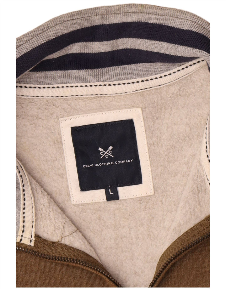 Crew Clothing Chándal para hombre Chaqueta superior Algodón marrón grande