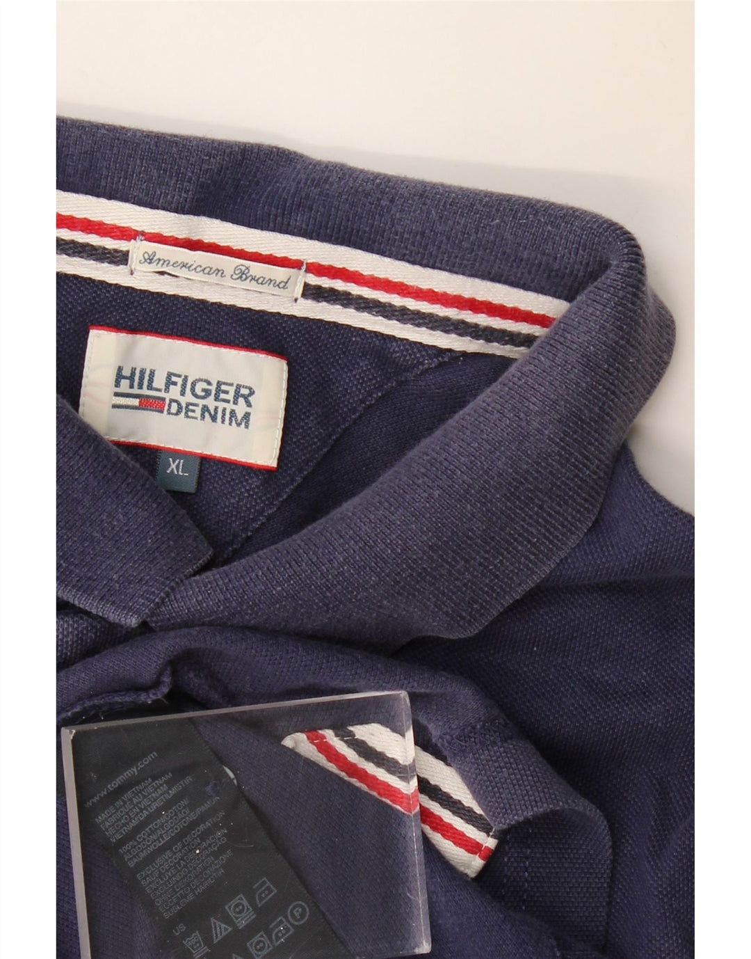 TOMMY HILFIGER Polo Hombre XL Azul Marino Algodón