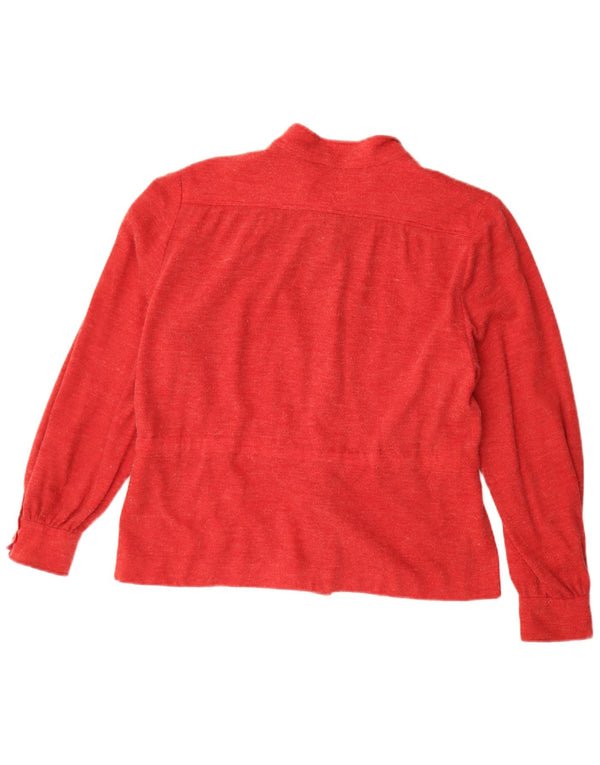 Vintage mujer bombardero chaqueta Reino Unido 16 rojo grande