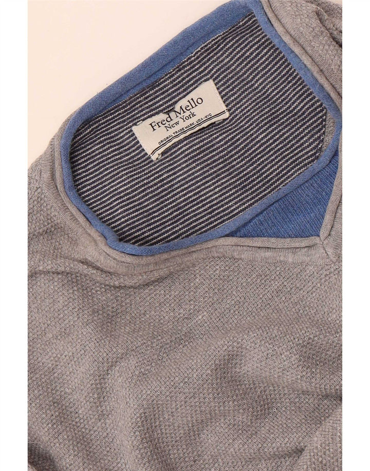 Fred Mello Jersey Con Cuello En V Para Hombre Gris Medio