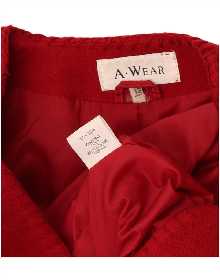 A.Wear Chaqueta tipo blazer de 3 botones para mujer UK 40 Lana roja mediana
