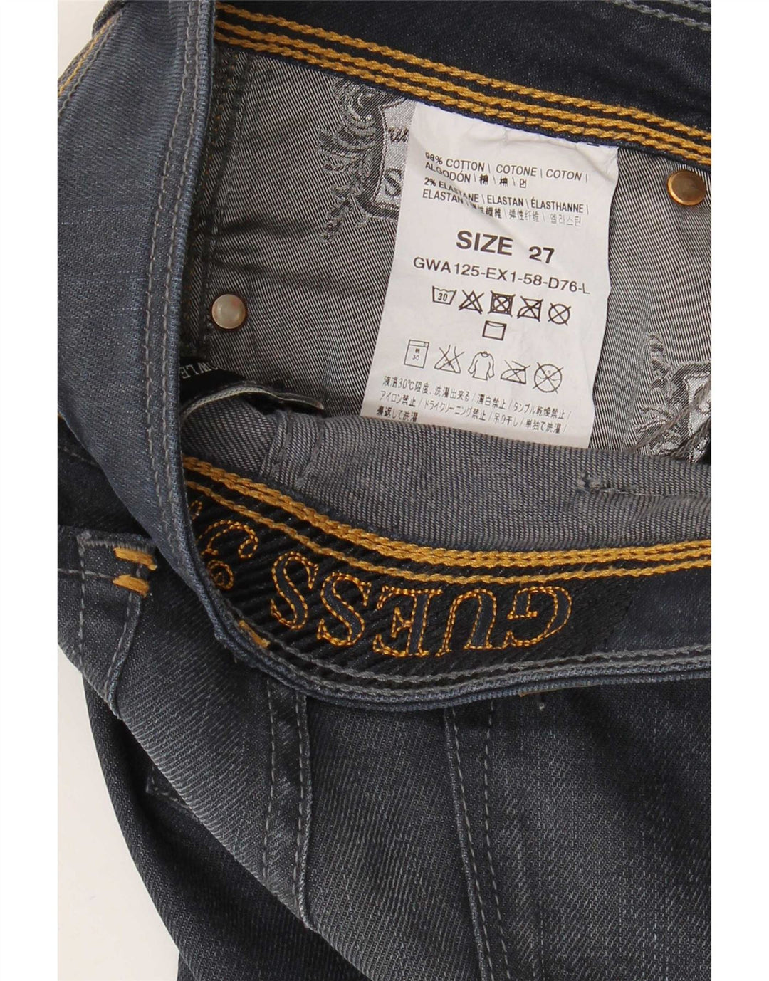 Vaqueros Guess Mujer Bootcut W27 L29 Algodón Azul Marino