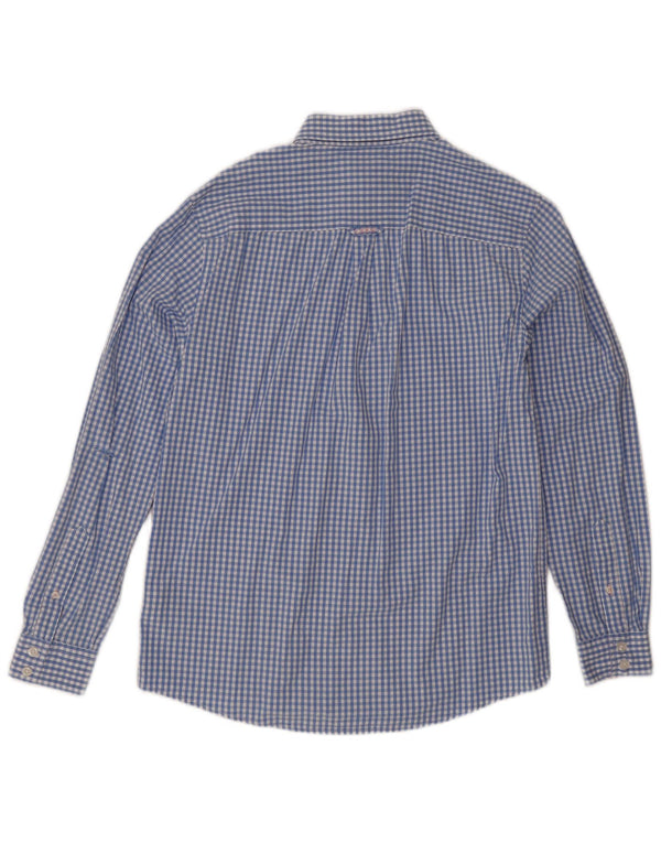 Crew Clothing Camisa de corte clásico para hombre Algodón a cuadros azul pequeño