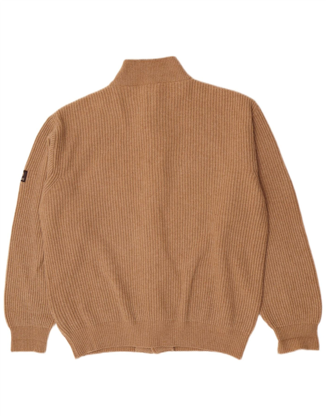 Navigare Cárdigan para hombre de lana de cordero beige grande