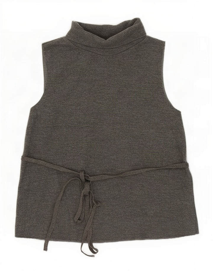 Zara Mujer Chaleco Top Reino Unido 44 Grande Caqui Algodón