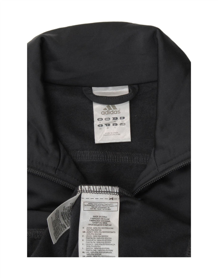 Adidas - Chaqueta de chándal para mujer, ajuste regular, talla 8, poliéster gris pequeño