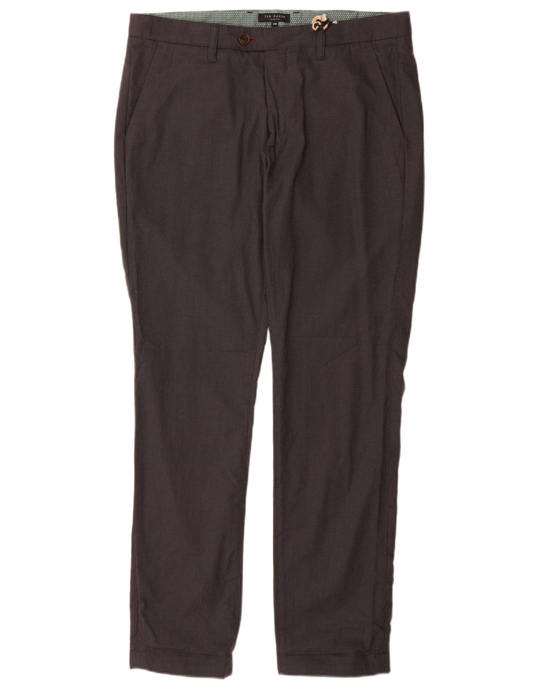 Pantalones de traje ajustados para hombre de Ted Baker W34 L32 Algodón gris