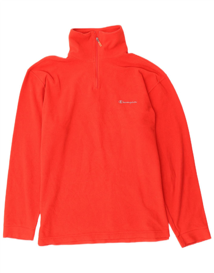 CHAMPION Jersey polar con cuello y cremallera para hombre XL Poliéster rojo