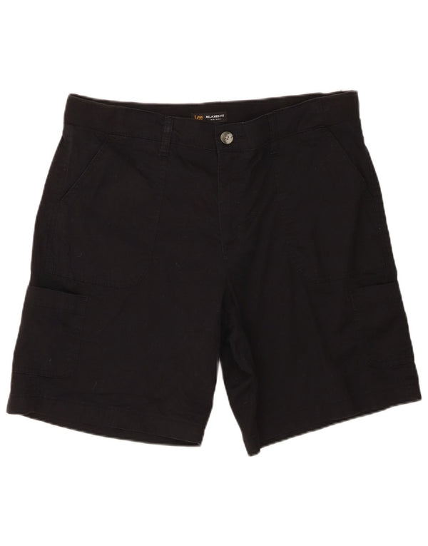 Lee Pantalones cortos cargo de talle medio para mujer, ajuste relajado, US 14 XL W38, algodón negro