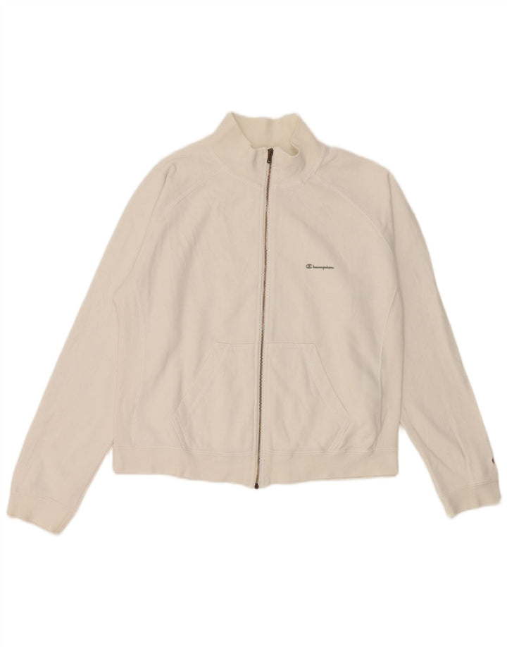 Champion Chaqueta de Chándal para Mujer UK 14 Mediana Algodón Blanco