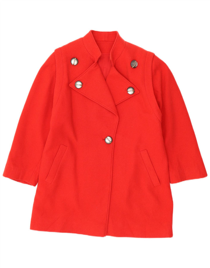 Vintage mujer abrigo Reino Unido 14 lana roja grande