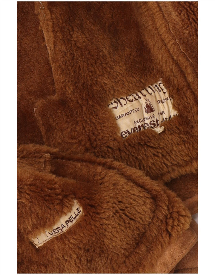 Vintage hombres shearling chaqueta IT 50 grande beige