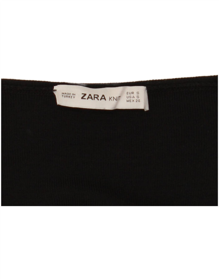 ZARA Vestido tipo jersey de manga larga extragrande para mujer UK 40 Small Negro