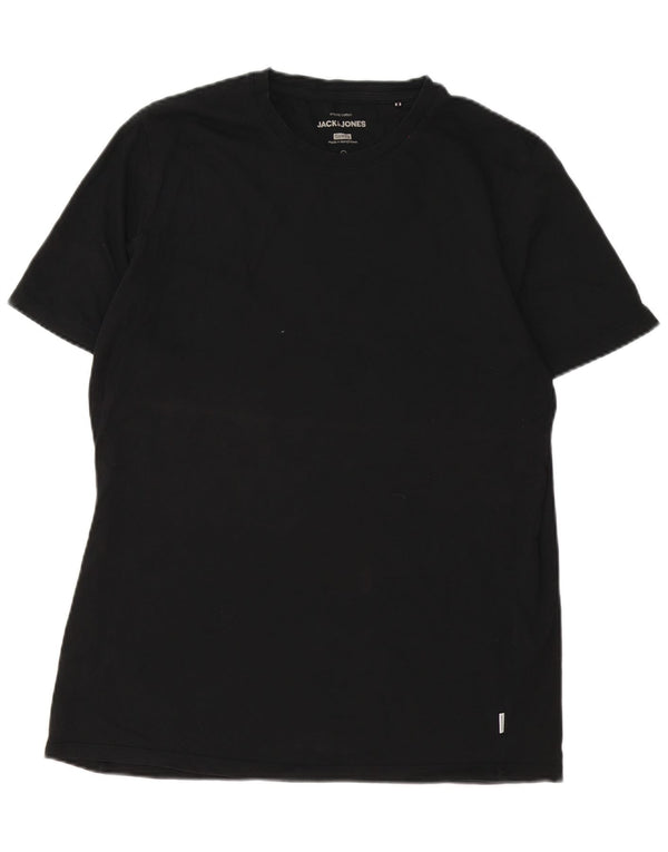 Jack & Jones Hombre Slim Fit Camiseta Top XL Algodón Negro