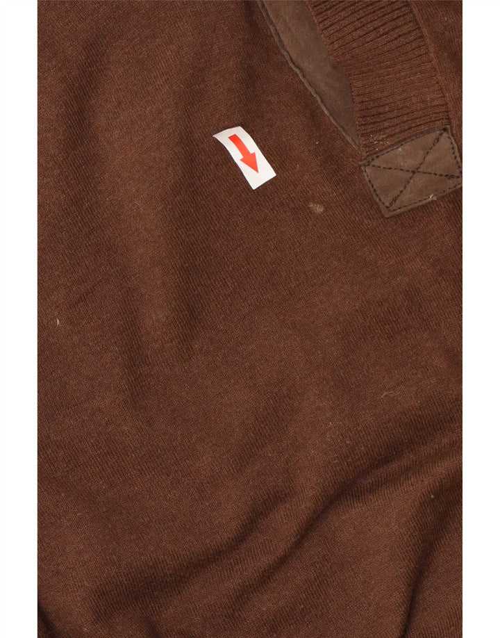 Massimo Dutti Jersey Hombre Cuello Chal XL Algodón Marrón
