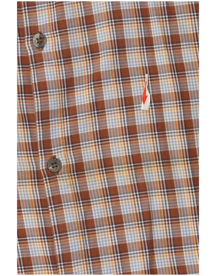 Camisa Hombre Trussardi Jeans 2XL Algodón Cuadros Marrón