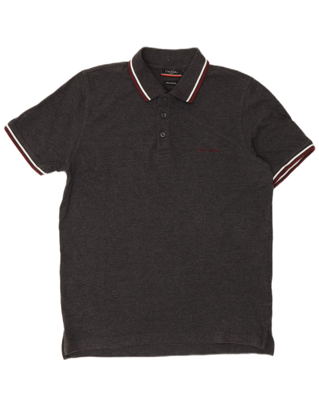 Pierre Cardin Polo de corte regular para hombre de algodón gris medio clásico