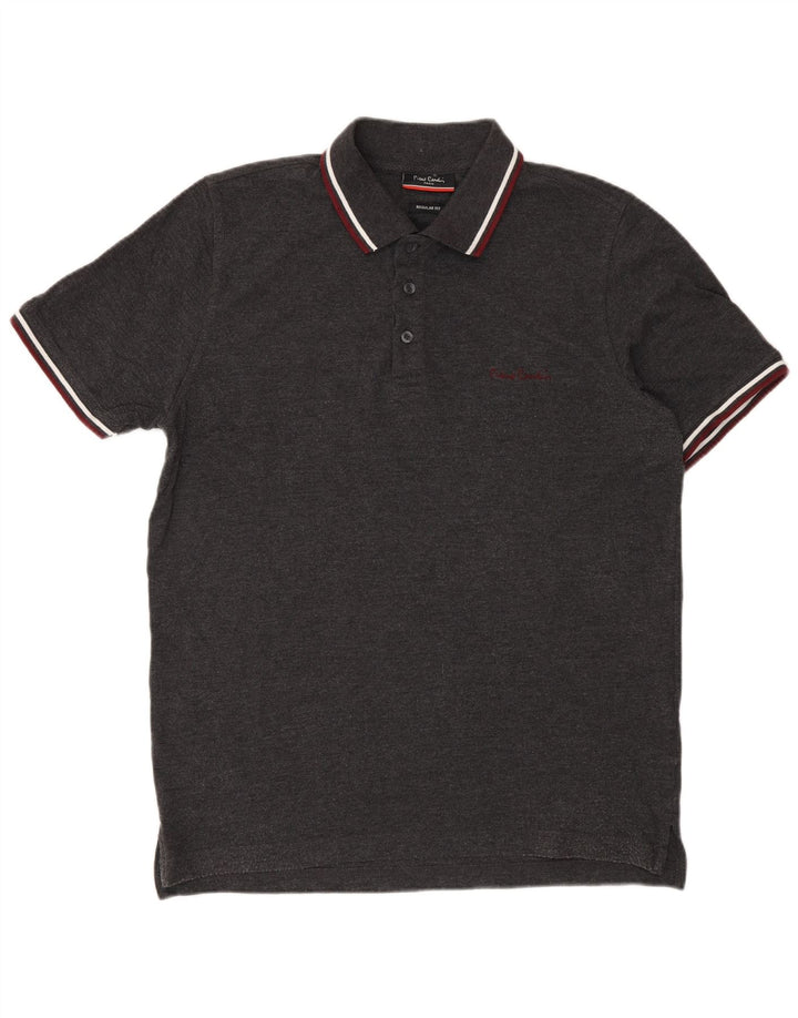 Pierre Cardin Polo de corte regular para hombre de algodón gris medio clásico