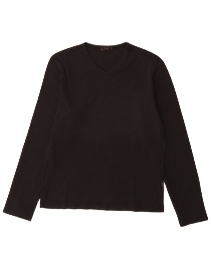 SERGIO TACCHINI Top de mujer manga larga UK 12 Algodón negro mediano