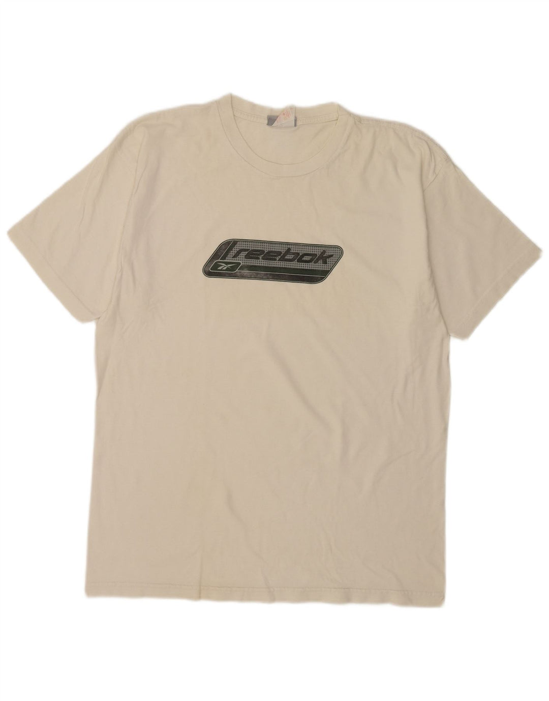 Reebok Camiseta gráfica para hombre Top grande de algodón blanco roto