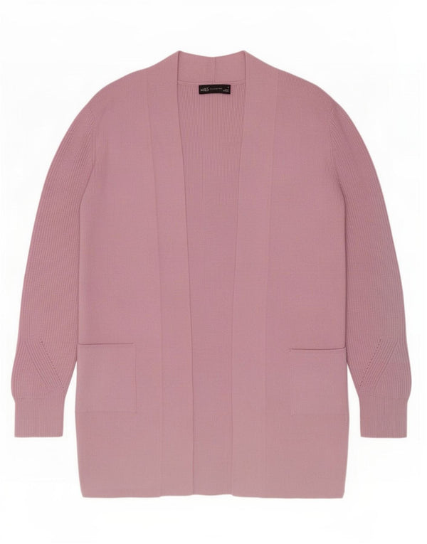 Marks & Spencer Suéter Cárdigan Abierto Largo para Mujer UK 8 Small Pink