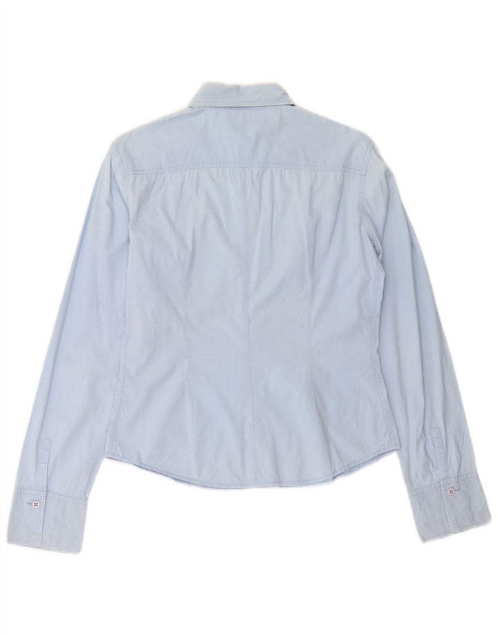 DKNY Camisa para mujer UK 10 Small Azul Algodón