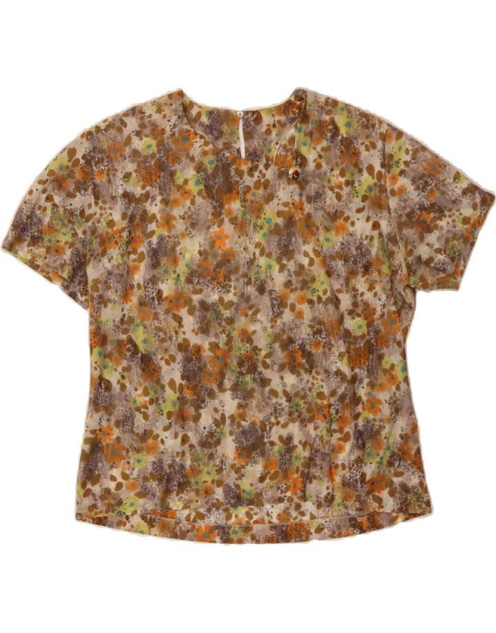 VINTAGE Womens Blouse Top UK 14 Large Multicoloured Floral Vintage Vintage and Second-Hand Vintage from Messina Hembry 