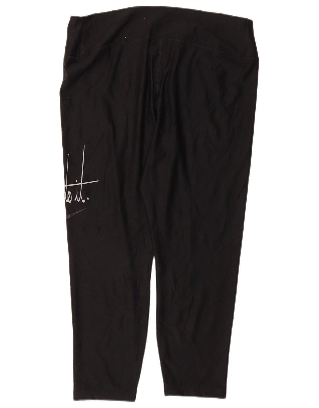 NIKE Leggings capri gráficos Dri Fit para mujer UK 40 XL Poliéster negro