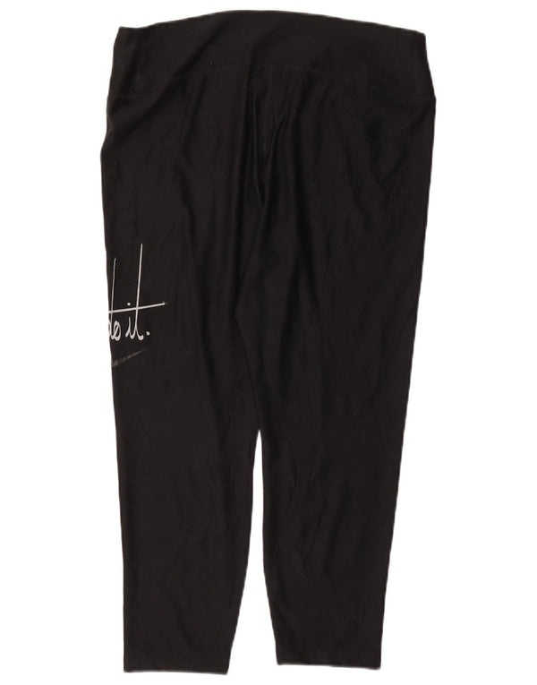 NIKE Leggings capri gráficos Dri Fit para mujer UK 40 XL Poliéster negro