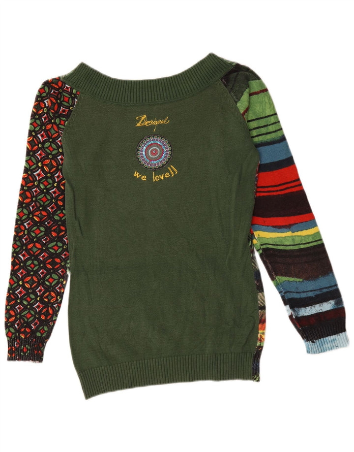 Desigual - Jersey con cuello barco para mujer, talla M, multicolor