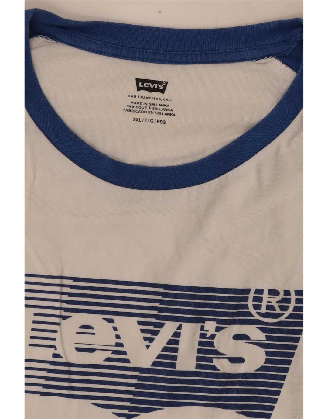 Levi's Camiseta gráfica para hombre Top 2XL Blanco Colorblock