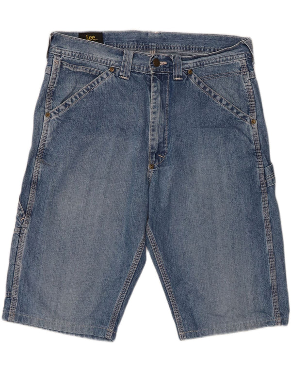 Lee Mens Carpenter Cargo Shorts De Mezclilla W32 Algodón Azul Medio