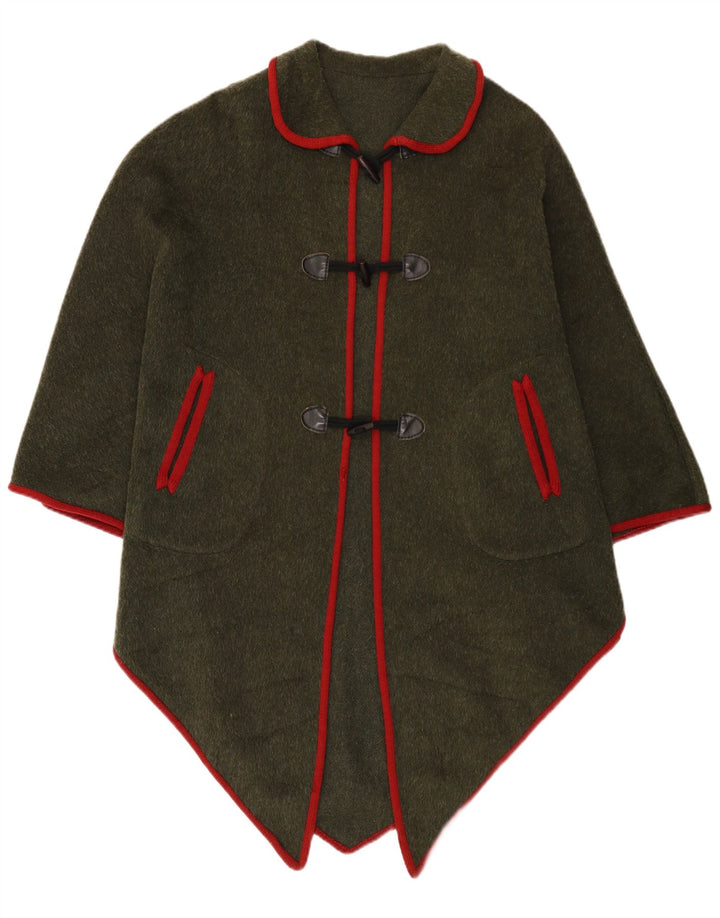 Abrigo Poncho Asimétrico Vintage Para Mujer Talla Única Caqui