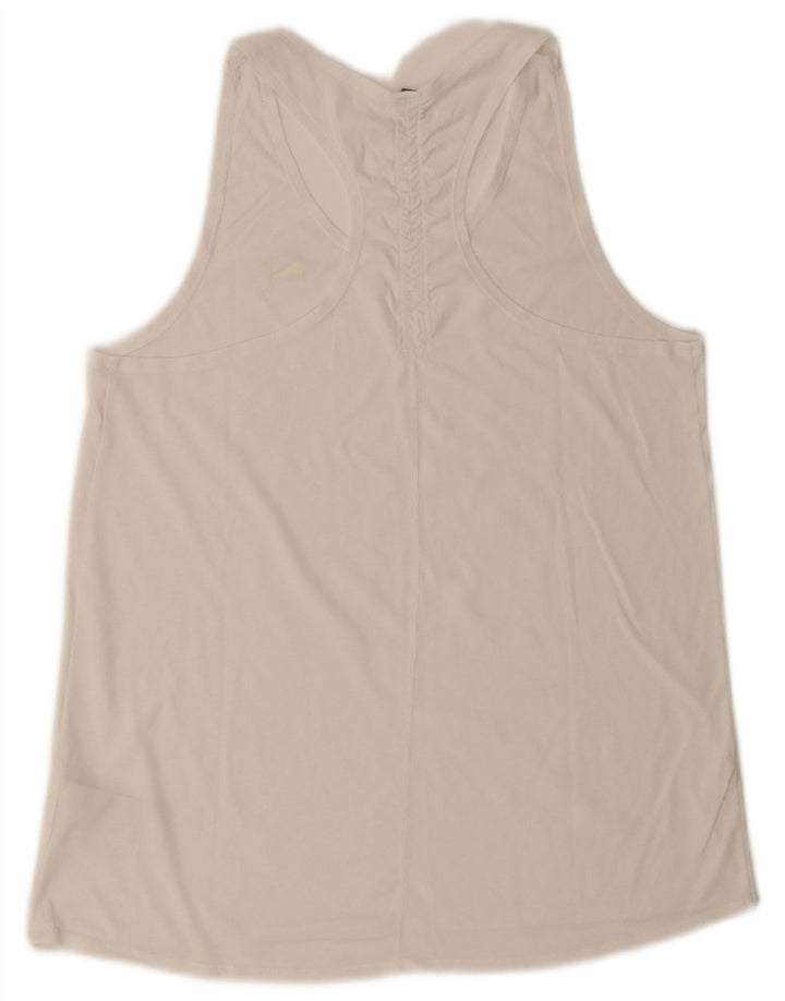 Puma Mujer Chaleco Top UK 12 Medio Blanco Poliéster