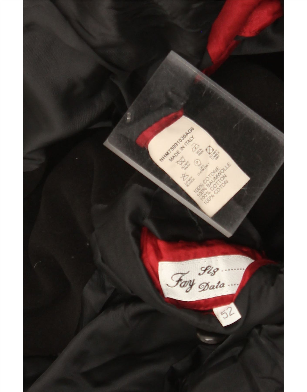 Fay Chaqueta tipo blazer de 3 botones para hombre IT 52 XL Algodón negro