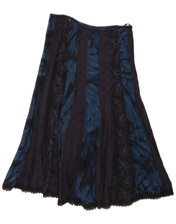 Marks & Spencer Falda acampanada Per Una para mujer UK 12 Medium W32 Azul Floral