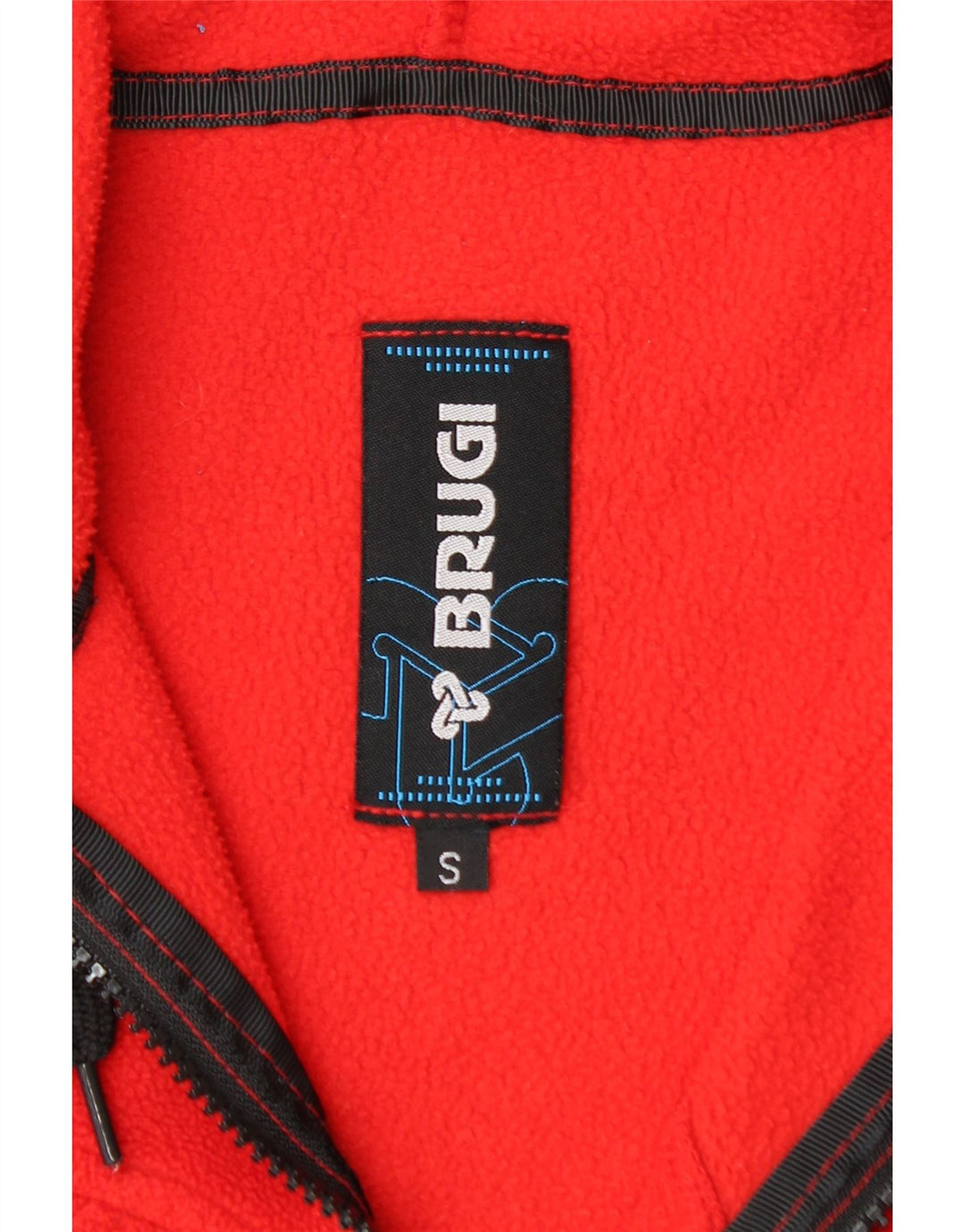 Brugi Chaqueta polar con capucha para hombre ES 36 Small Rojo Colorblock Poliéster