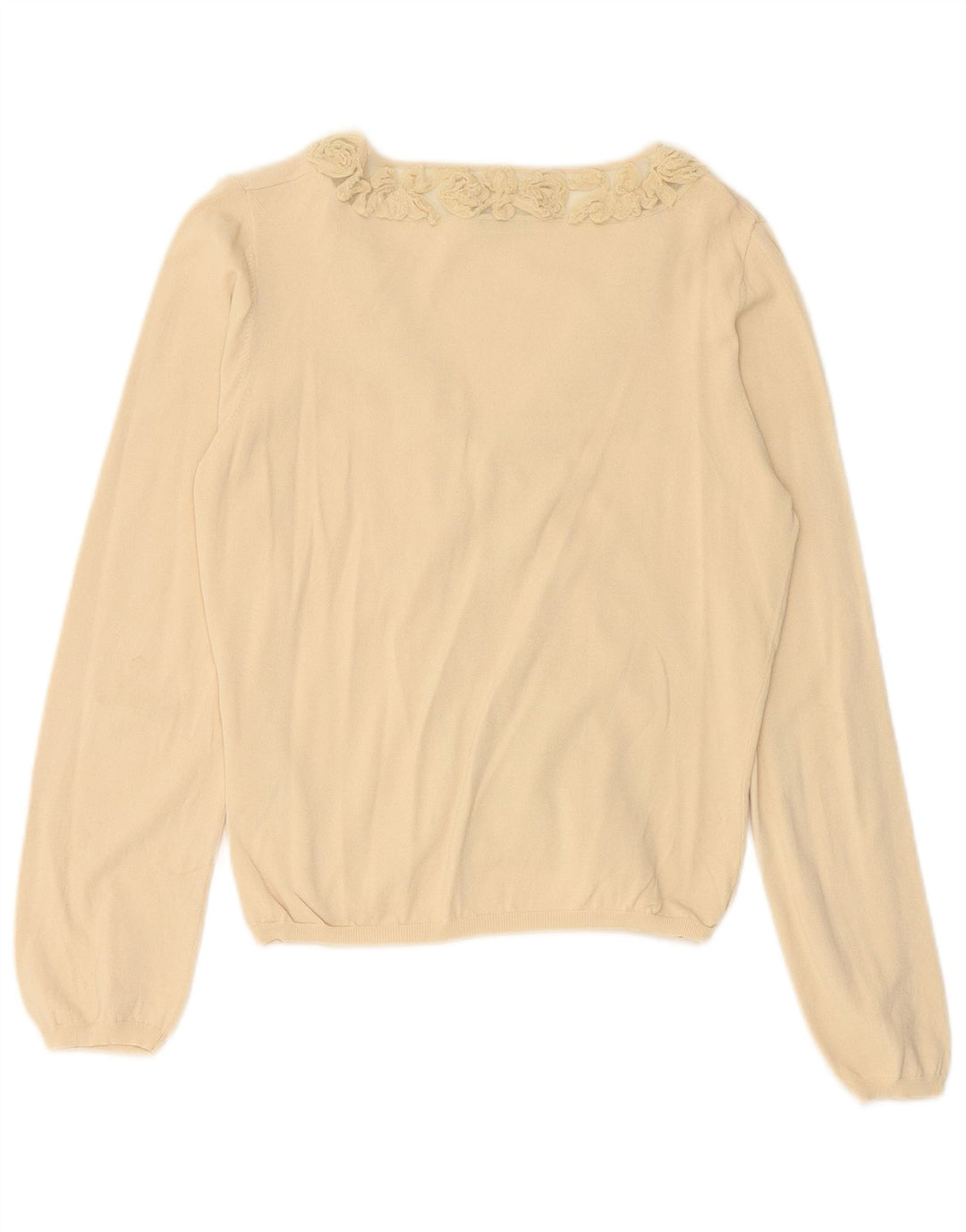 MARELLA Suéter tipo cárdigan corto para mujer UK 40 XL Viscosa beige
