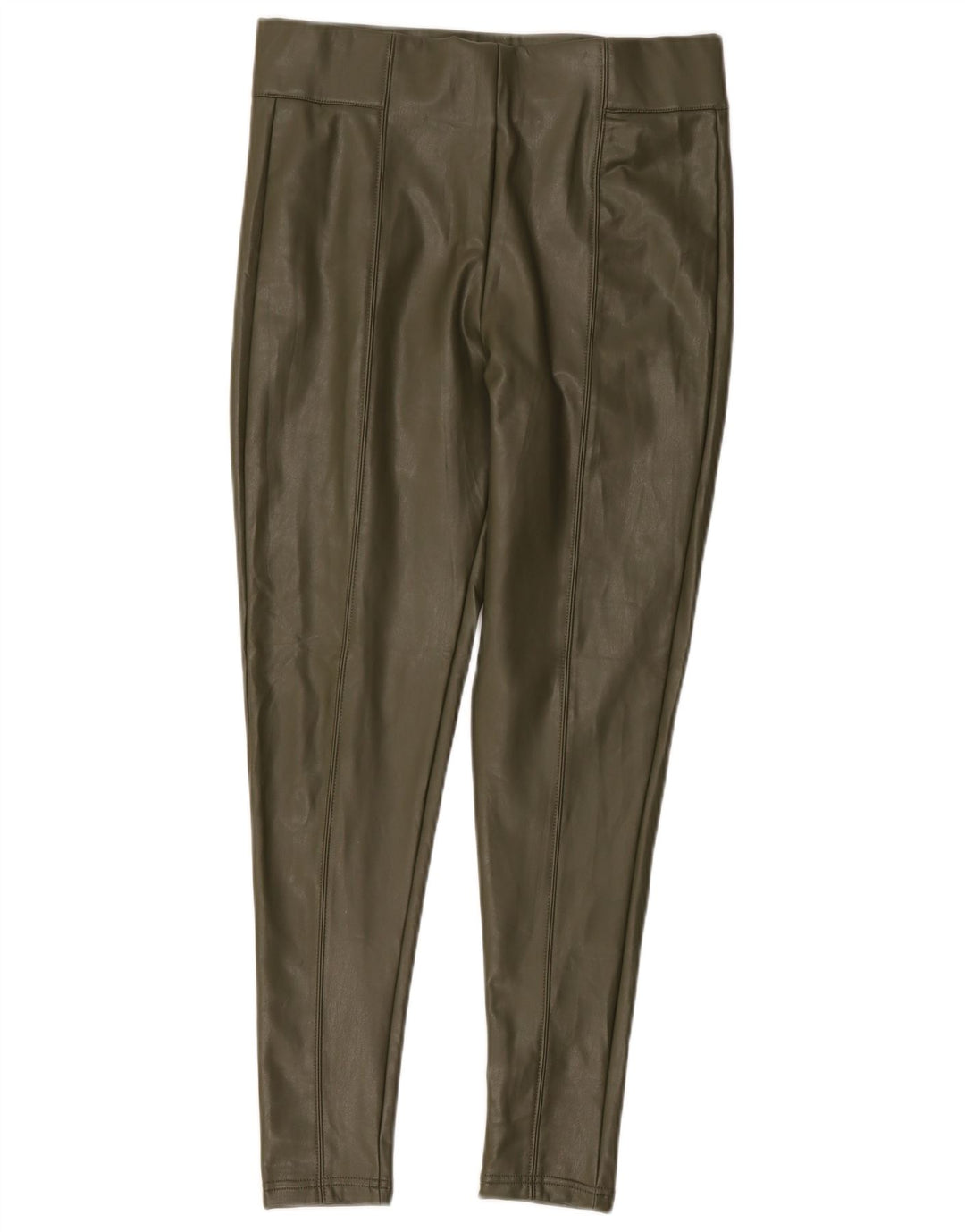 Marks & Spencer Leggings de piel sintética para mujer UK 40 Poliéster caqui mediano