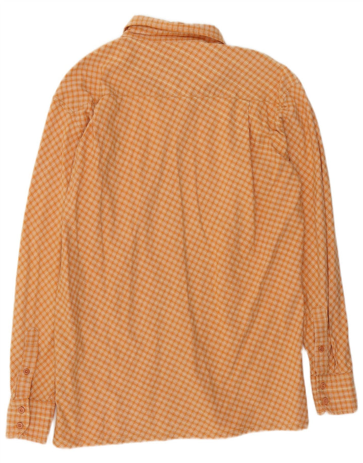 CAMP DAVID Camisa para hombre Algodón a cuadros naranja mediano