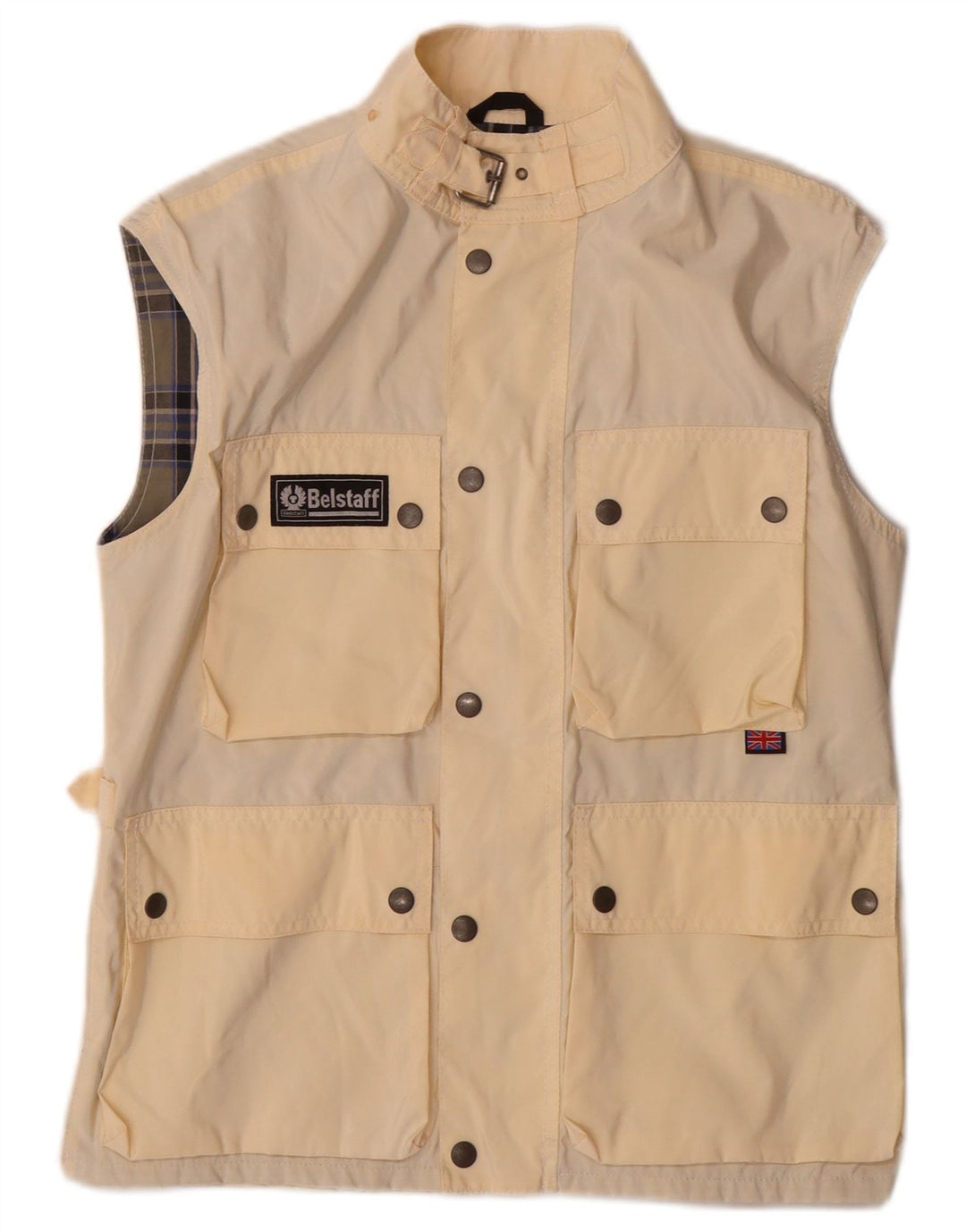 BELSTAFF Chaleco utilitario para hombre IT 46 Small Off White Nylon