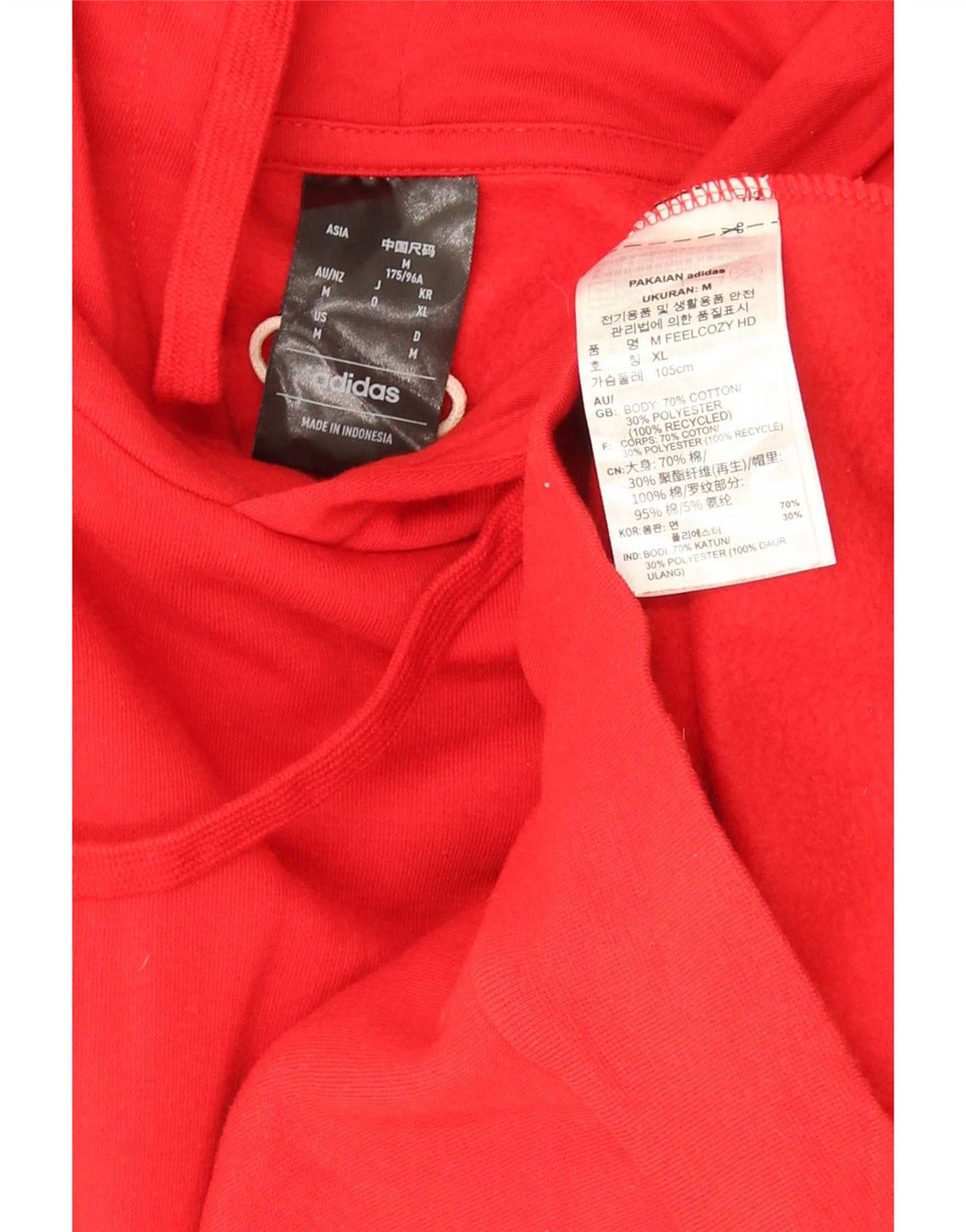 Adidas Hombre Sudadera Con Capucha Jumper Medium Rojo Algodón