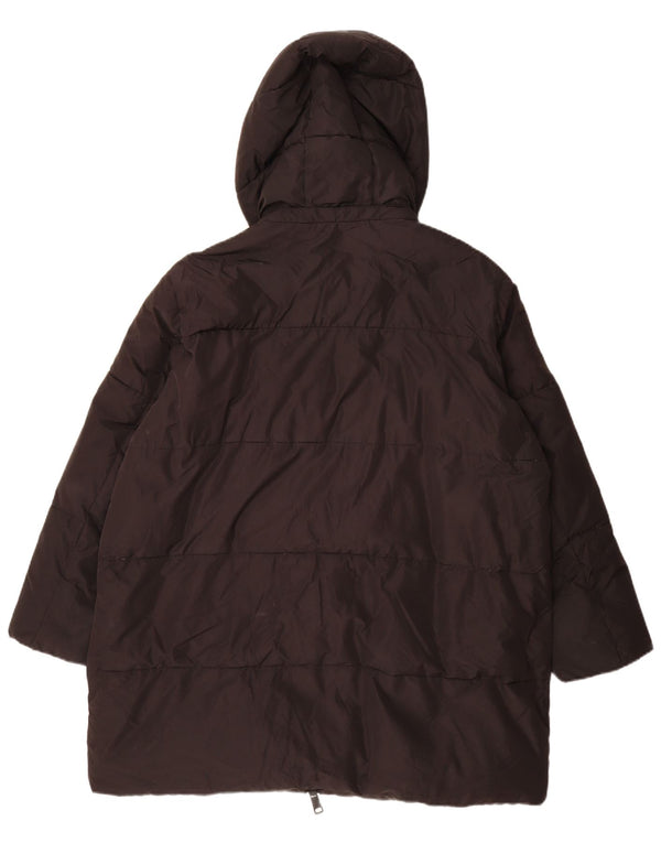 Zara Mens Abrigo acolchado extragrande con capucha UK 44 Poliéster negro mediano