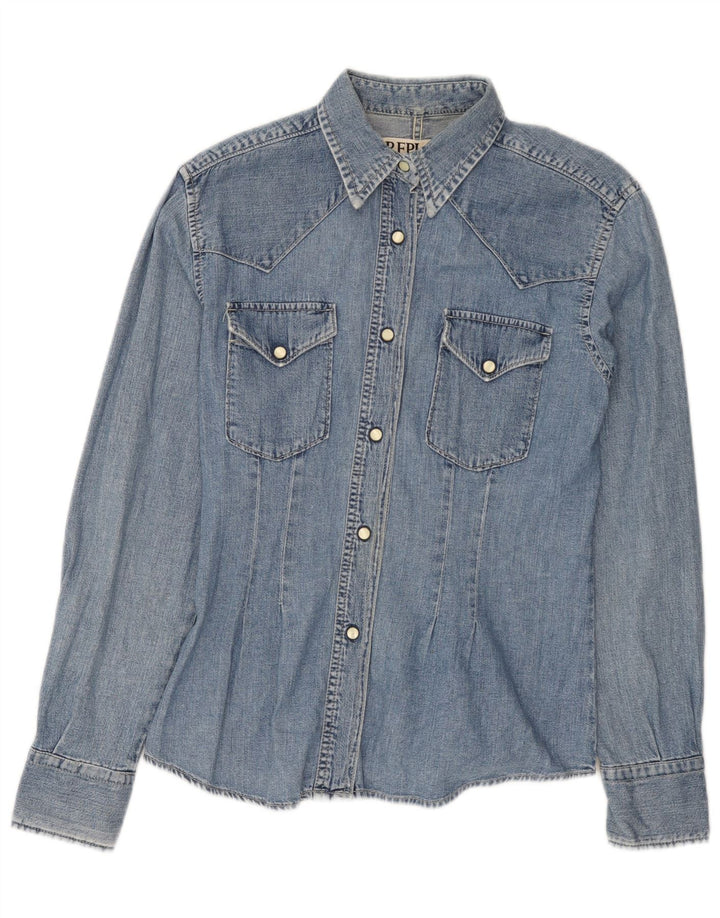 Camisa vaquera para mujer Replay UK 40 Algodón azul medio